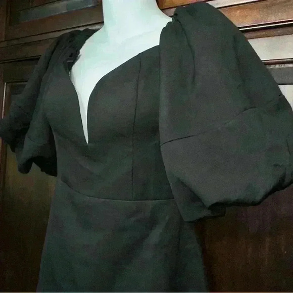 NWT! Impressions Say Less Dress In Black / Bubble Sleeves / Woman’s Small - Picture 9 of 15